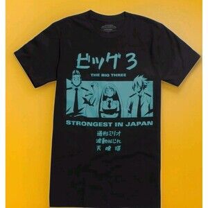 My Hero Academia The Big Three Graphic T-Shirt Anime Black Medium B15 New Nice